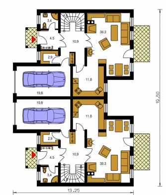 Mirror image | Floor plan of ground floor - NOVA 222